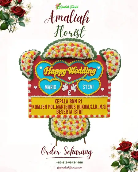 Papan Bunga Pernikahan Tiga